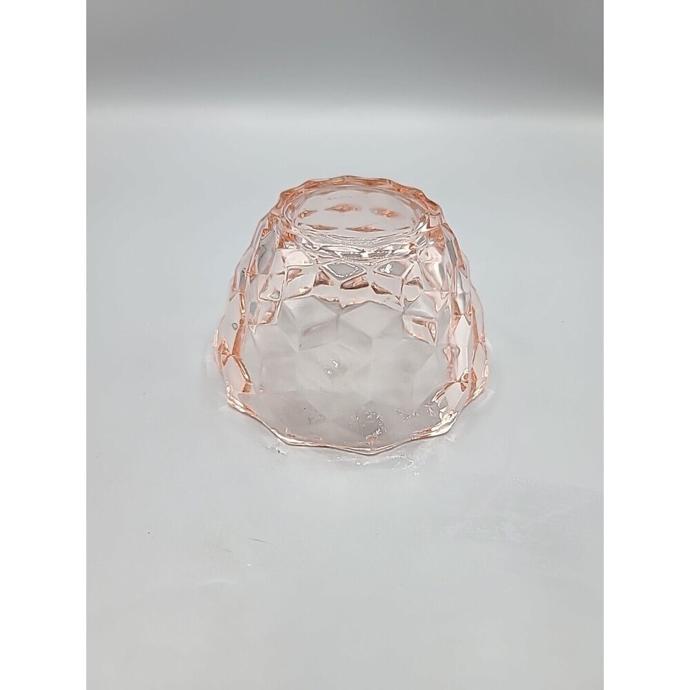 Vintage Jeannette Pink Depression Glass Cubist 4.25 Inch Bowl - Picture 6 of 9
